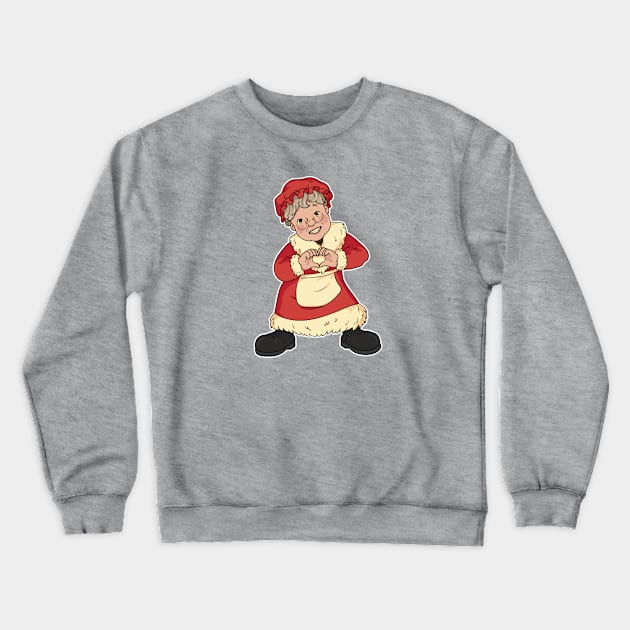 Cute Cartoon Mrs Claus Making Heart Hands Crewneck Sweatshirt by SLAG_Creative